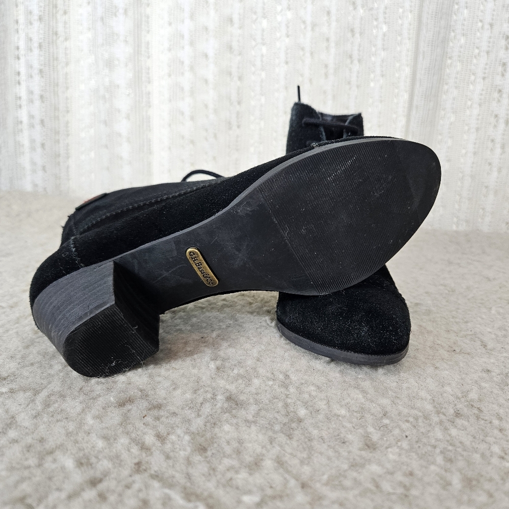GH Bass and Co. Black Porter Suede Oxford Ankle Booties Size 7 - Picture 6 of 9